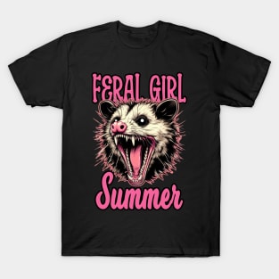 Fearl Girl Summer Funny Opossum T-Shirt